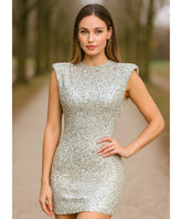 Vestido De Festa Curto Paetês Elegante Brilhante Formatura | Seli